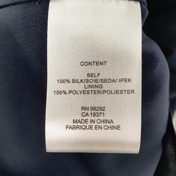 Tibi Navy Neck Tie Retro 100% Silk Shift Dress - Picture 5 of 8